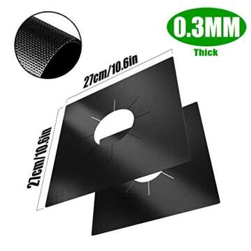 Stove Burner Covers,0.3 MM Double Thickness,8 Pack,Gas Stove Burner Liners,Non-stick Reusable Gas Ra...