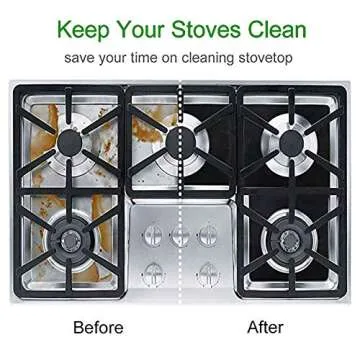 Stove Burner Covers,0.3 MM Double Thickness,8 Pack,Gas Stove Burner Liners,Non-stick Reusable Gas Range Stove Top Covers for Kitchen,Cuttable,Easy to Clean,Black,Size 10.6” x 10.6”
