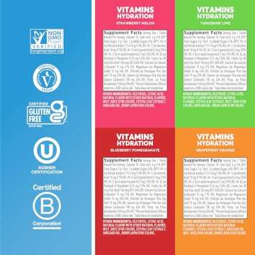 Nuun Hydration Vitamins Electrolyte Tablets, Mixed Fruit, 5 Essential Electrolytes for Hydration + Vitamin A, B6, C, D, E, with Magnesium, Vegan, Non-GMO, 4 Pack (48'Servings)