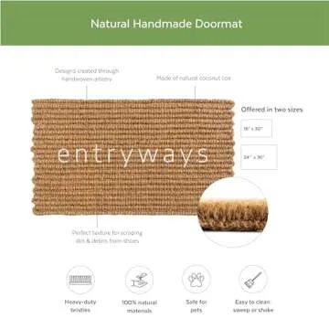 Stylish Handwoven Coir Doormat - Eco-Friendly & Durable