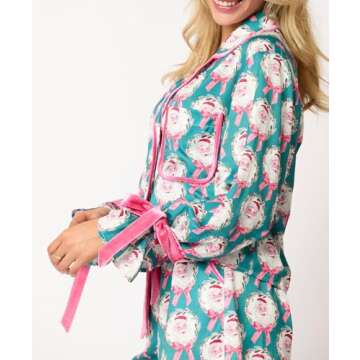 Argeousgor Christmas Pajamas for Women Bow Tie Long Sleeve Shirt Pants Satin Silk Funny Graphic 2 Piece Pjs Set Sleepwear Dark Blue