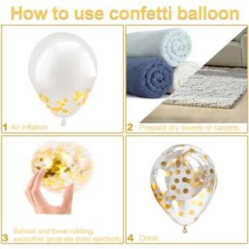 Bezente White Gold Balloons Garland Kit for Parties