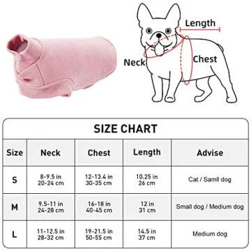 Dociote Dog Clothes for Small Dogs Fleece Puppy Sweaters - Girl Dog Clothes Cat Sweater Winter Sweatshirt Pet Puppy Pajamas for Small Dogs (Small, Pink)