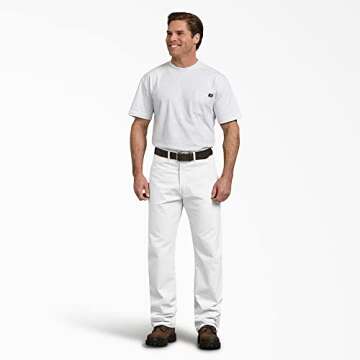 Dickies mens Relaxed-fit Painter's work utility pants, White, 36W x 30L US