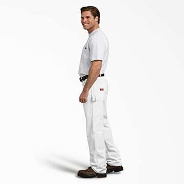Dickies mens Relaxed-fit Painter's work utility pants, White, 36W x 30L US