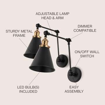 JONATHAN Y Rover LED Wall Sconce Set for Stylish Lighting