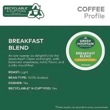 Green Mountain Breakfast Blend Light Roast K-Cup Pods