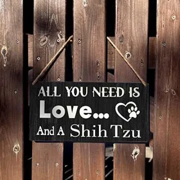 Shih Tzu Mom Hanging Sign Rustic Wall Art for Dog Lovers