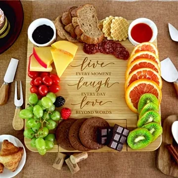 KITCHENVOY Bamboo Cheese Board Set - Gift for All Occasions