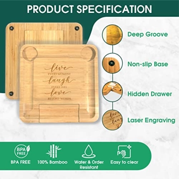 KITCHENVOY Bamboo Cheese Board Set - Gift for All Occasions