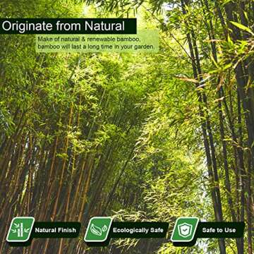 Jollybower 20pcs 5/8" D Thicker Heavy Duty Bamboo Stakes, 6FT Plant Stakes, Natural Garden Stakes fo...