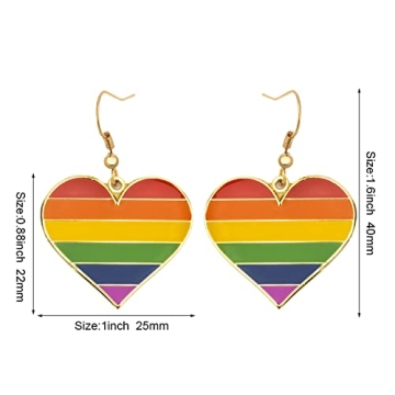 Buy Colorful LGBT Pride Heart Dangle Earrings Online