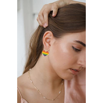 Buy Colorful LGBT Pride Heart Dangle Earrings Online