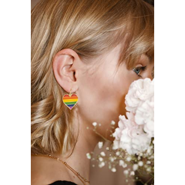 Buy Colorful LGBT Pride Heart Dangle Earrings Online