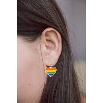 Buy Colorful LGBT Pride Heart Dangle Earrings Online