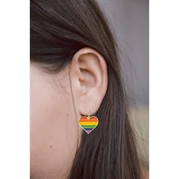 Buy Colorful LGBT Pride Heart Dangle Earrings Online