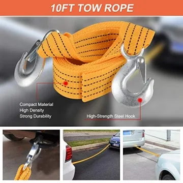 THINKWORK Car Emergency Kit for Teen Girl and Lady's Gifts, Pink Emergency Roadside Assistance kit with 10FT Jumper, First Aid Kit, Safety Hammer, Tow Rope, and More Ideal Pink Car Accessories Tool