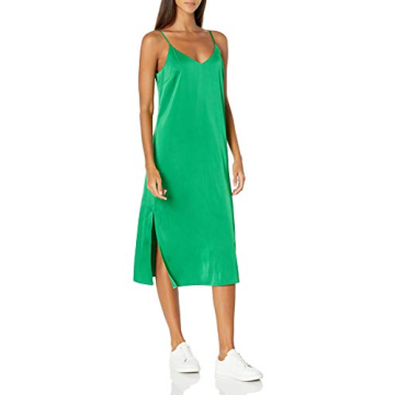 The Drop Women's Ana Silky V-Neck Midi Slip Dress - Stylish Versatility at Its Best