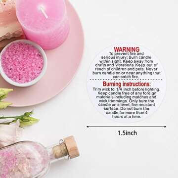 Zonon 1000 Pcs Candle Warning Labels, 1.5 Inch Safety Labels Warning Sticker Decals for DIY Candle Making Jars(White)