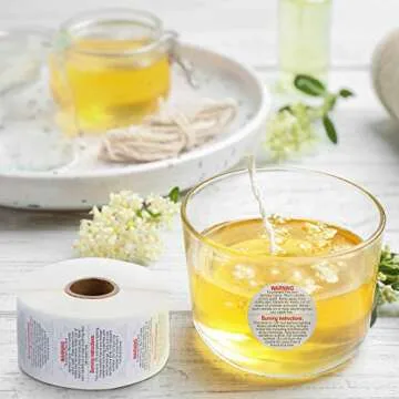 Zonon 1000 Pcs Candle Warning Labels, 1.5 Inch Safety Labels Warning Sticker Decals for DIY Candle Making Jars(White)