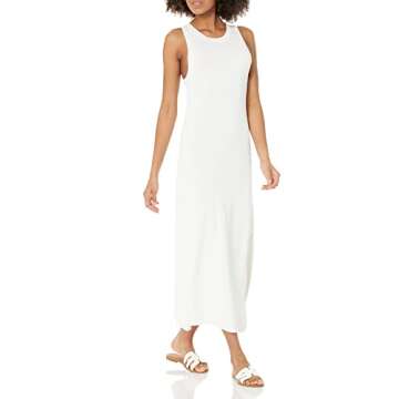 The Drop Women's Gabriela High Neck Side Slit Maxi Sweater Dress, Whisper White, L