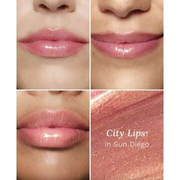 City Beauty City Lips Plumping Lip Gloss Sun Diego - High-Shine Gloss for Fuller, Younger-Looking Lips | Hydrating & Smoothing Lip Treatment Hyaluronic Acid