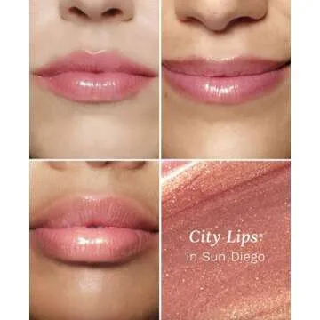 City Beauty City Lips Plumping Lip Gloss Sun Diego - High-Shine Gloss for Fuller, Younger-Looking Lips | Hydrating & Smoothing Lip Treatment Hyaluronic Acid