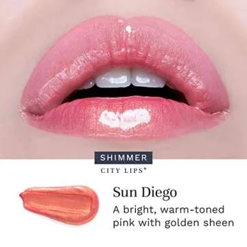 City Beauty City Lips Plumping Lip Gloss Sun Diego - High-Shine Gloss for Fuller, Younger-Looking Lips | Hydrating & Smoothing Lip Treatment Hyaluronic Acid