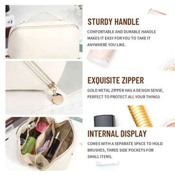 Stylish AJUBENCE Large Storage Makeup Bag for Travelers