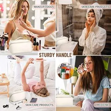 Stylish AJUBENCE Large Storage Makeup Bag for Travelers