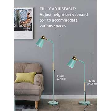 Adjustable Green Floor Lamp for Reading and Home Décor