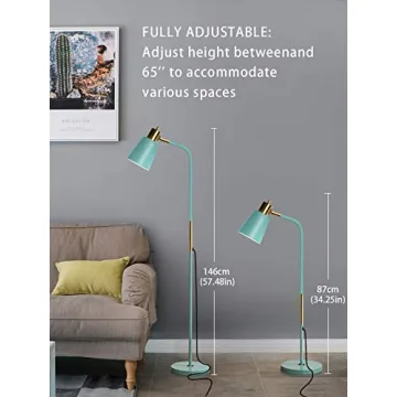 Adjustable Green Floor Lamp for Reading and Home Décor