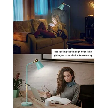 Adjustable Green Floor Lamp for Reading and Home Décor