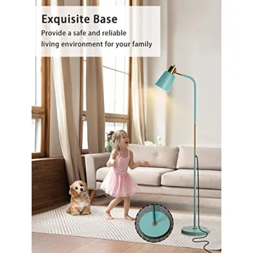 Adjustable Green Floor Lamp for Reading and Home Décor