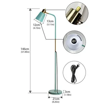 Adjustable Green Floor Lamp for Reading and Home Décor