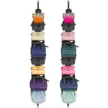 INOGIH Bag-Organizer Rack-Purse Handbag-Hanger Holder-Storage Over The Door Closet(Rack for Handbags/2 pcs Hold 20 Bags)