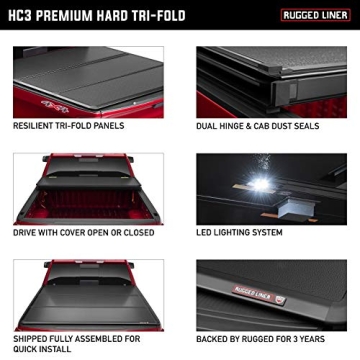 Rugged Liner HC3 Premium Hard Truck Bed Cover for GMC/Chevy