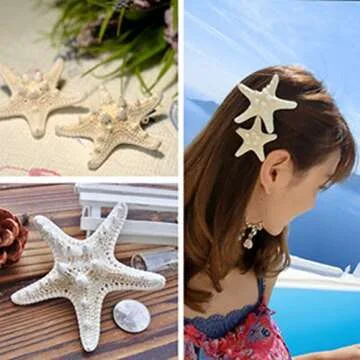 Handmade Natural Sea Star Hair Clips for Beach Lovers