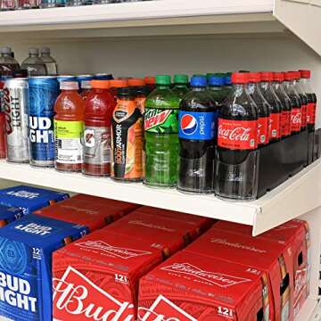 Display Technologies Fridge Organizer & Soda Can Dispenser for Refrigerator - Drink Dispenser & Refrigerator Storage (2-Pack)