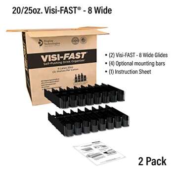 Display Technologies Fridge Organizer & Soda Can Dispenser for Refrigerator - Drink Dispenser & Refrigerator Storage (2-Pack)