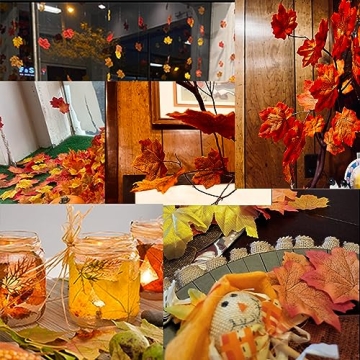Jiesky 360 Pcs Artificial Maple Leaves for Fall Decor