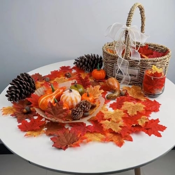 Jiesky 360 Pcs Artificial Maple Leaves for Fall Decor