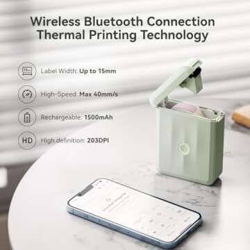 NIIMBOT D110 Upgraded Version Mini Label Maker Machine with Tape, Portable Bluetooth Thermal Printer...