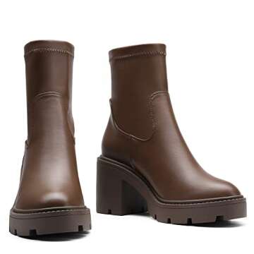 DREAM PAIRS Women's Stylish Chelsea Platform Boots