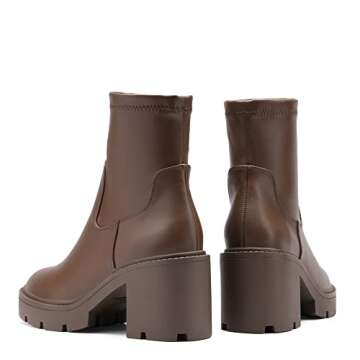 DREAM PAIRS Women's Stylish Chelsea Platform Boots