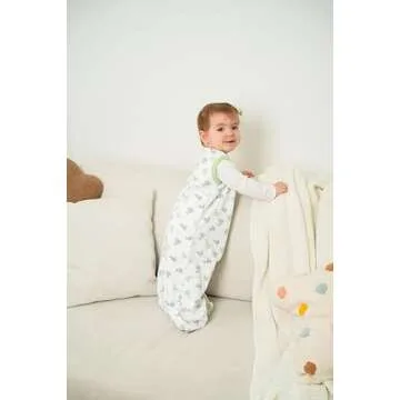 Baby Wearable Blanket, Breathable Cotton Sleep Sacks for 6-12 Months, 2 Pack Unisex Sleeping Bag Sack, Medium Size, 2-Way Zipper, 0.5 Tog