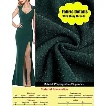 VFSHOW Womens Shiny Green V Halter Neck Celebrity Pleated High Split Formal Evening Wedding Prom Party Maxi Long Dress 9729 GRN M