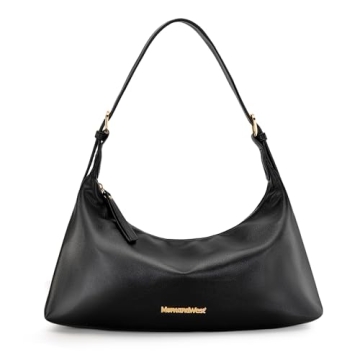 Montana West Shoulder Hobo Bags for Women Trendy Purses Leather Crescent Bags Black MWC-073BK