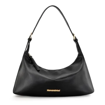 Montana West Shoulder Hobo Bags for Women Trendy Purses Leather Crescent Bags Black MWC-073BK