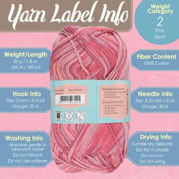 JubileeYarn Cotton Select Yarn - Sport Weight - 50g/Skein - Shades of Grey - 4 Skeins